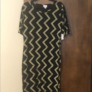 BNWT elegant black gold Julia Dress Lularoe 2xl